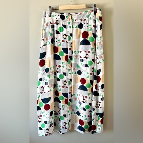 ICHI Dresses & Skirts - ICHI Geometric Print Maxi Skirt Multicolor Button Front Skirt